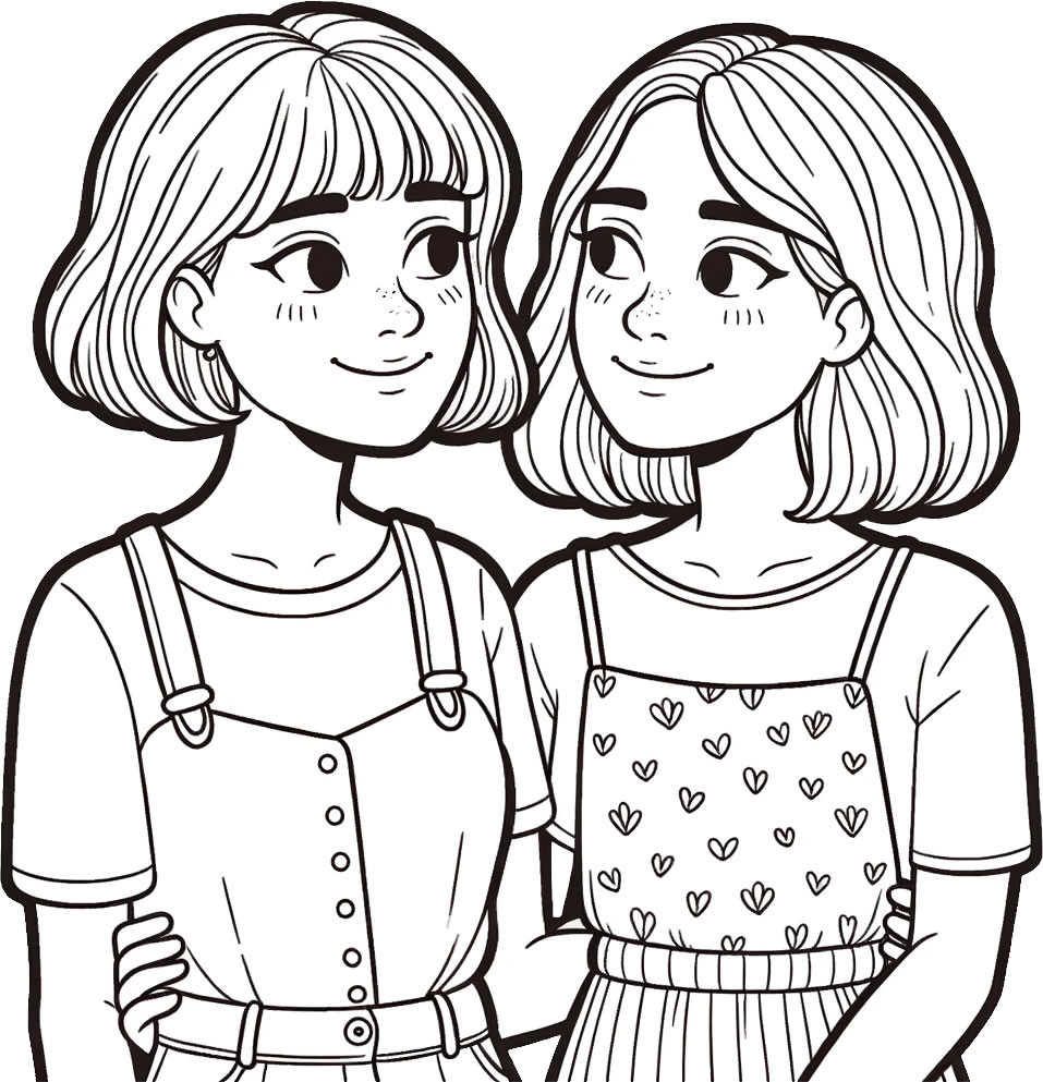 BFF Coloring Pages (Best Friends Forever) - Free PDF Printables