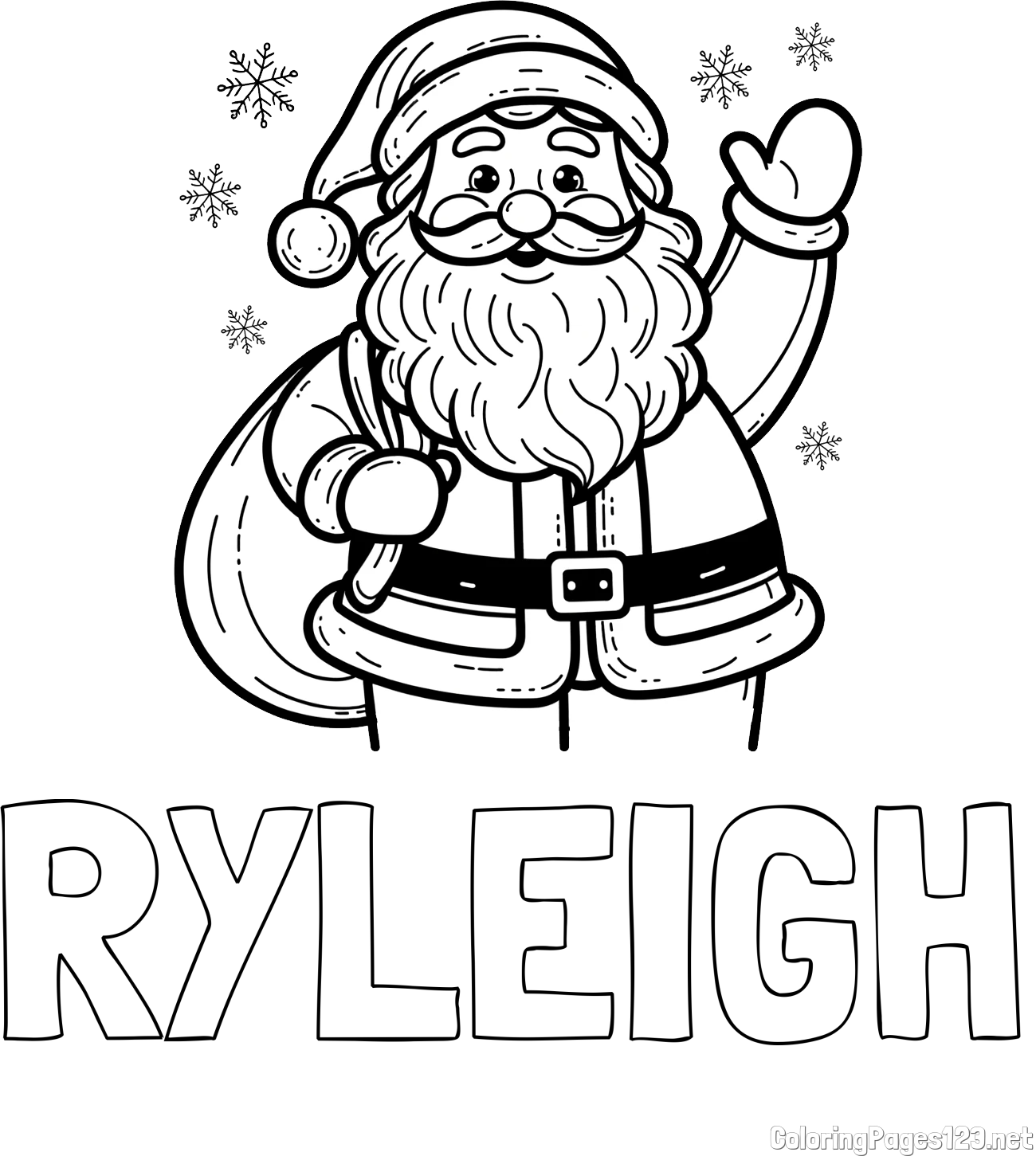 RYLEIGH Coloring Page and Free Coloring Page of Joyful Santa Claus