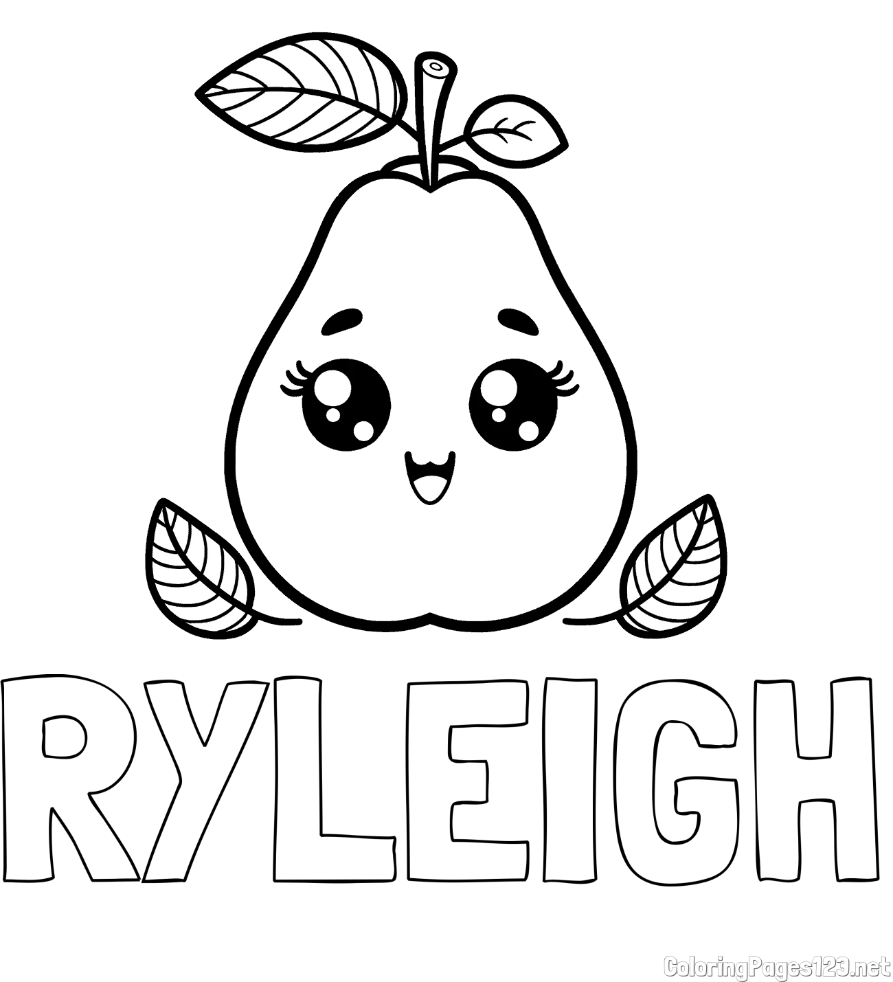 RYLEIGH Coloring Page and Smiling Pear Coloring Page