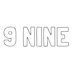 9 NINE Coloring Page