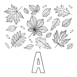 A Coloring Page and Autumn Leaves Coloring Page