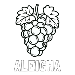 Online Created Coloring Page - ALEIGHA Coloring Page and Easy Grape Coloring Page