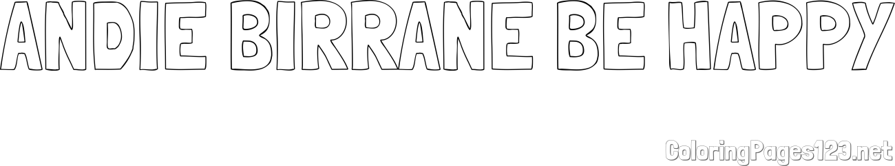 ANDIE BIRRANE- BE HAPPY Coloring Page