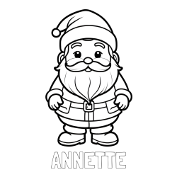 Online Created Coloring Page - ANNETTE Coloring Page and Adorable Santa Claus Coloring Page