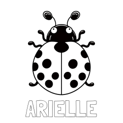 Online Created Coloring Page - ARIELLE Coloring Page and Easy Ladybug Coloring Page