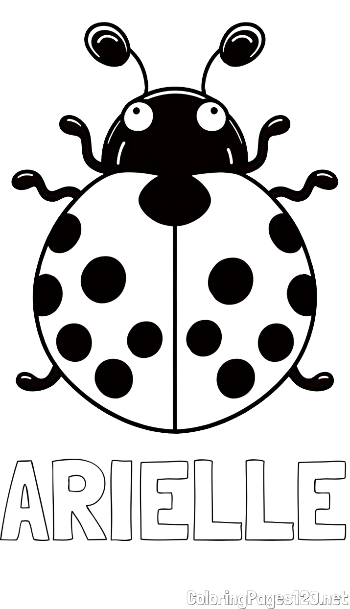 ARIELLE Coloring Page and Easy Ladybug Coloring Page