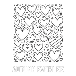 Online Created Coloring Page - AUTUMN EVERLEE Coloring Page and Children's Coloring Page of Many Hearts
