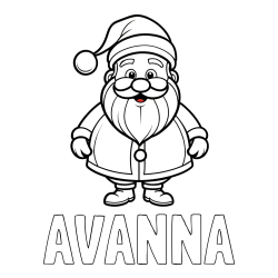 AVANNA Coloring Page and Adorable Santa Claus Coloring Page for kids