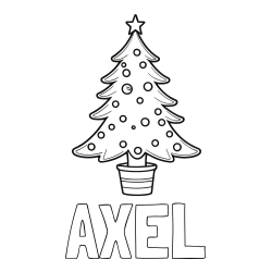 Online Created Coloring Page - AXEL Coloring Page and Beautiful Christmas Tree Coloring Page