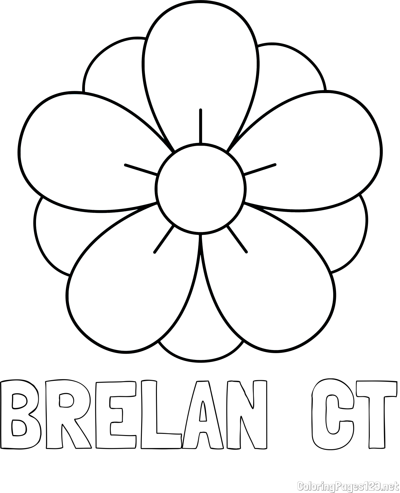 BRELAN  C-T Coloring Page and Flower Without Stem Coloring Page