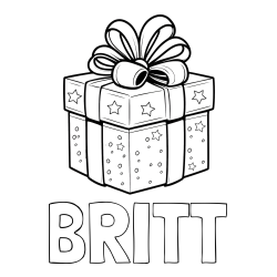 BRITT Coloring Page and Christmas Gift Coloring Page