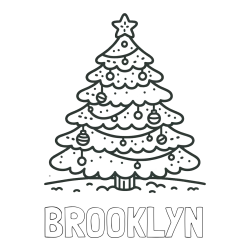 Online Created Coloring Page - BROOKLYN Coloring Page and Coloring Page of a Simple Christmas Tree
