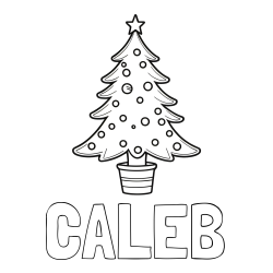 Online Created Coloring Page - CALEB Coloring Page and Beautiful Christmas Tree Coloring Page