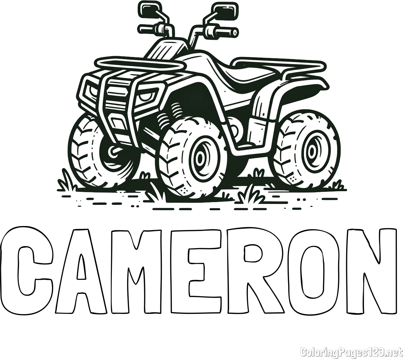CAMERON Coloring Page and Four-Wheeler Coloring Page