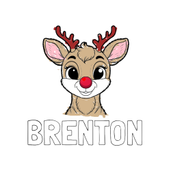 COLORED COLORING - BRENTON Coloring Page and Coloring Page of Rudolph the Red-Nosed Reindeer