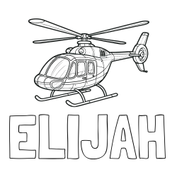 Online Created Coloring Page - ELIJAH Coloring Page and Coloring Page of a Police Helicopter