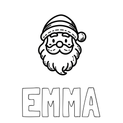 Online Created Coloring Page - EMMA Coloring Page and Simple Coloring Page of Santa Claus Head