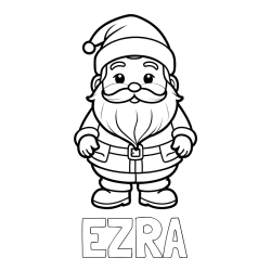 Online Created Coloring Page - EZRA Coloring Page and Adorable Santa Claus Coloring Page
