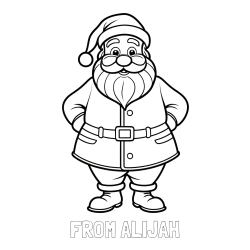 FROM ALIJAH Coloring Page and Standing Santa Claus Coloring Page