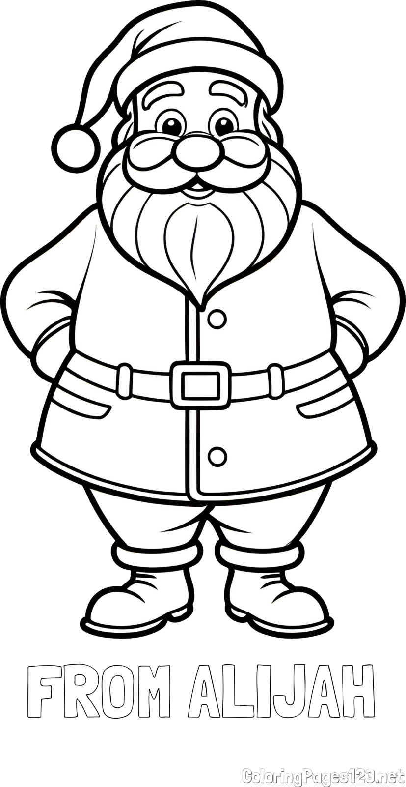 FROM ALIJAH Coloring Page and Standing Santa Claus Coloring Page