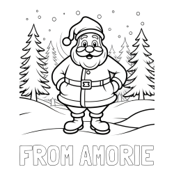 FROM AMORIE Coloring Page and Santa Claus in the Forest Coloring Page