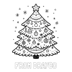 Online Created Coloring Page - FROM DRAYCO Coloring Page and Coloring Page of a Beautiful Christmas Tree