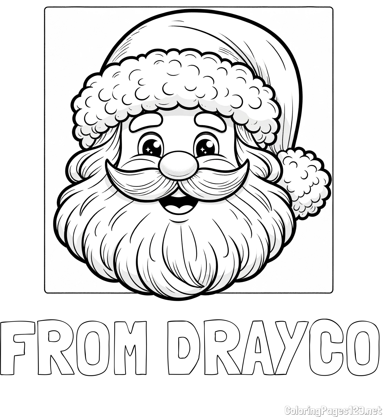 FROM DRAYCO Coloring Page and Free Coloring Page of Smiling Santa Claus