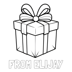 FROM ELIJAY Coloring Page and Gift Box with Ribbon Coloring Page