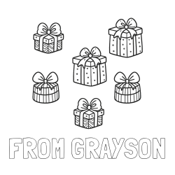 Online Created Coloring Page - FROM GRAYSON Coloring Page and Cute Coloring Page of Christmas Presents