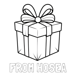 FROM HOSEA Coloring Page and Gift Box with Ribbon Coloring Page