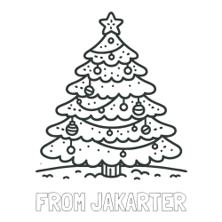 FROM JAKARTER Coloring Page and Coloring Page of a Simple Christmas Tree