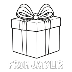 FROM JATYLIR Coloring Page and Gift Box with Bow Coloring Page
