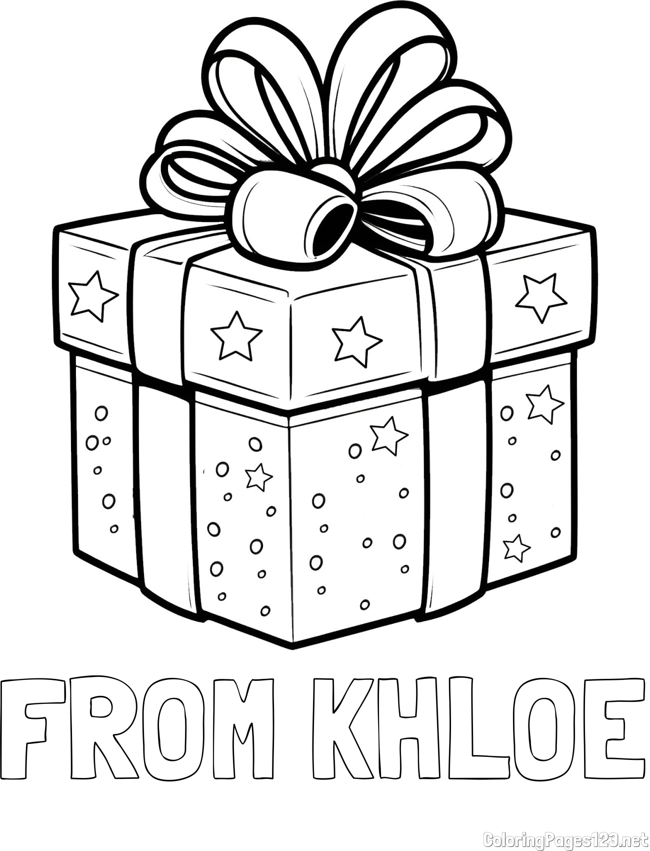 FROM KHLOE Coloring Page and Christmas Gift Coloring Page