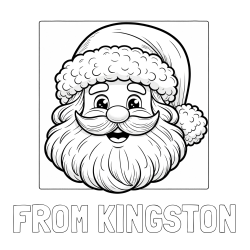 FROM KINGSTON Coloring Page and Free Coloring Page of Smiling Santa Claus