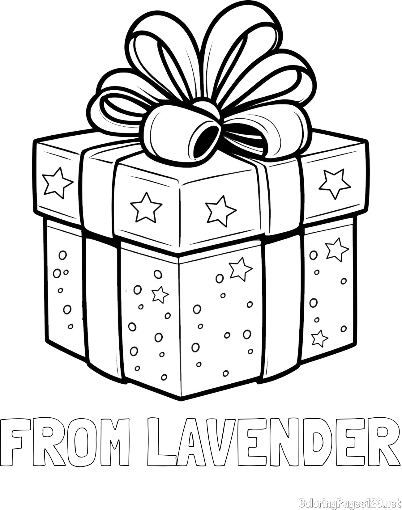 FROM LAVENDER Coloring Page and Christmas Gift Coloring Page