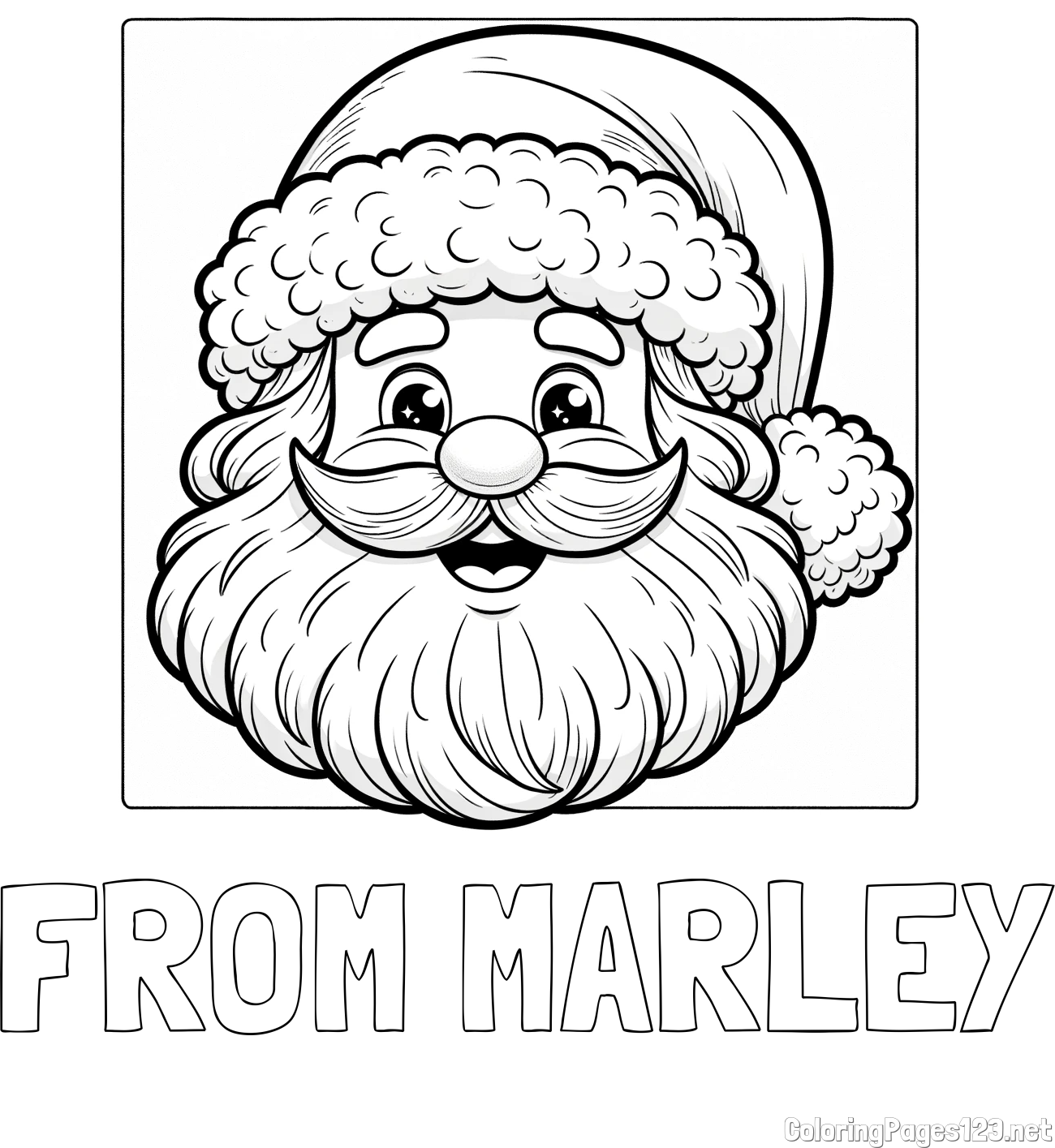 FROM MARLEY Coloring Page and Free Coloring Page of Smiling Santa Claus