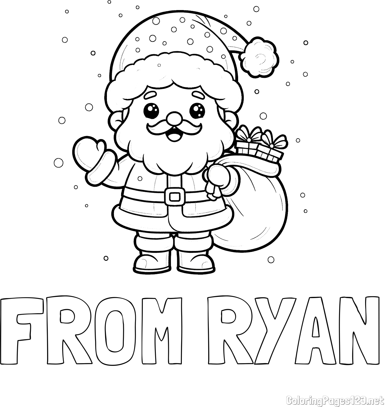 FROM RYAN Coloring Page and Free Coloring Page of Santa Claus with Presents