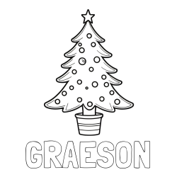 GRAESON Coloring Page and Beautiful Christmas Tree Coloring Page