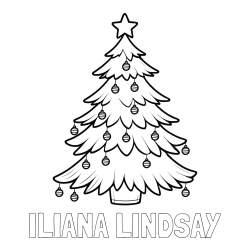 ILIANA LINDSAY Coloring Page and Christmas Tree with Star and Ornaments Coloring Page