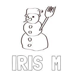 Online Created Coloring Page - IRIS  M Coloring Page and Coloring Page of a Simple Snowman