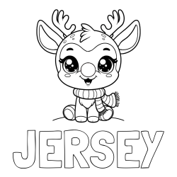 JERSEY Coloring Page and Free Coloring Page of Adorable Rudolph