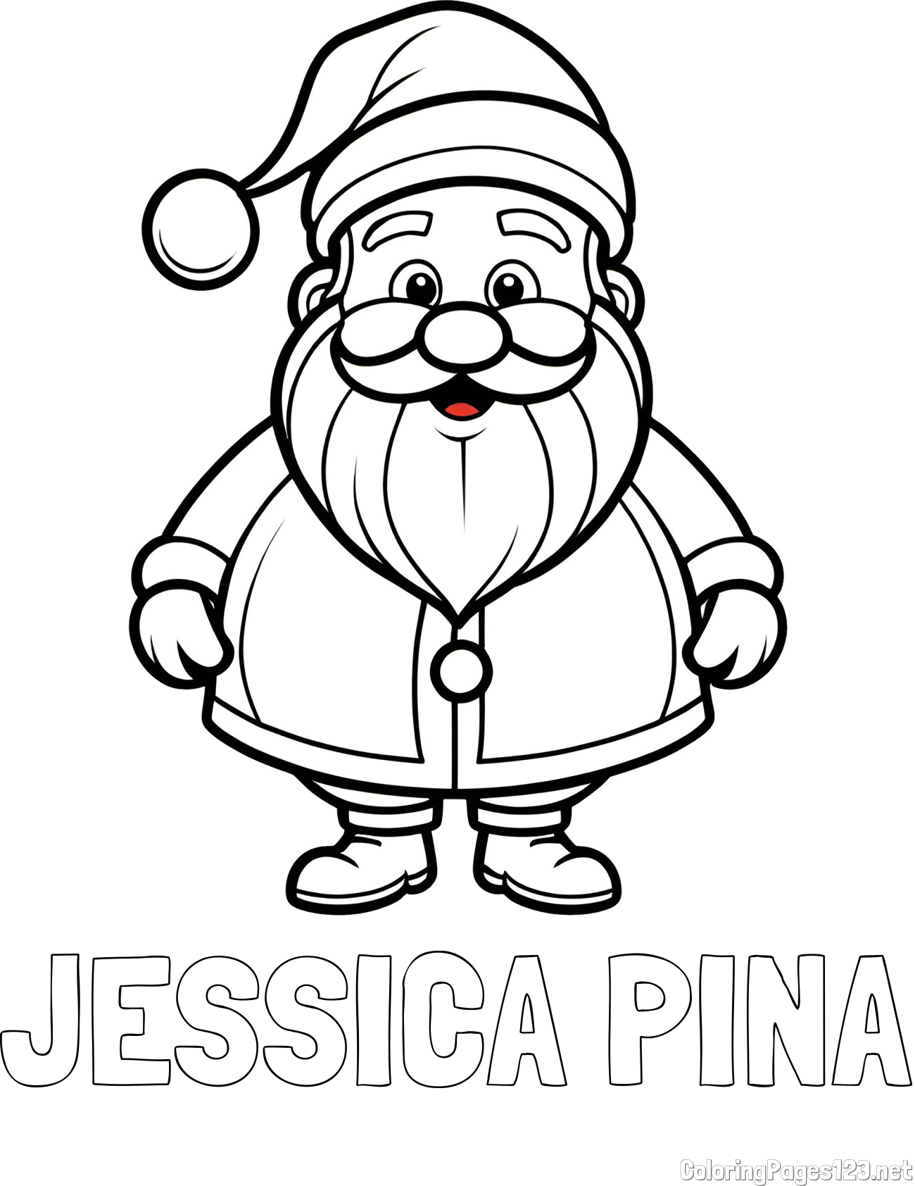 JESSICA PINA Coloring Page and Adorable Santa Claus Coloring Page for kids
