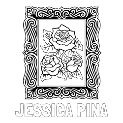 Online Created Coloring Page - JESSICA PINA Coloring Page and Rose Picture Coloring Page