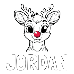 JORDAN Coloring Page and Coloring Page of Rudolph the Red-Nosed Reindeer