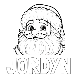 Online Created Coloring Page - JORDYN Coloring Page and Coloring Page of a Adorable Santa Claus