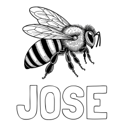 Online Created Coloring Page - JOSE Coloring Page and Coloring Book of a Realistic Bee