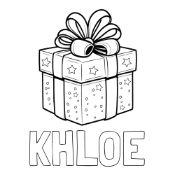 Online Created Coloring Page - KHLOE Coloring Page and Christmas Gift Coloring Page