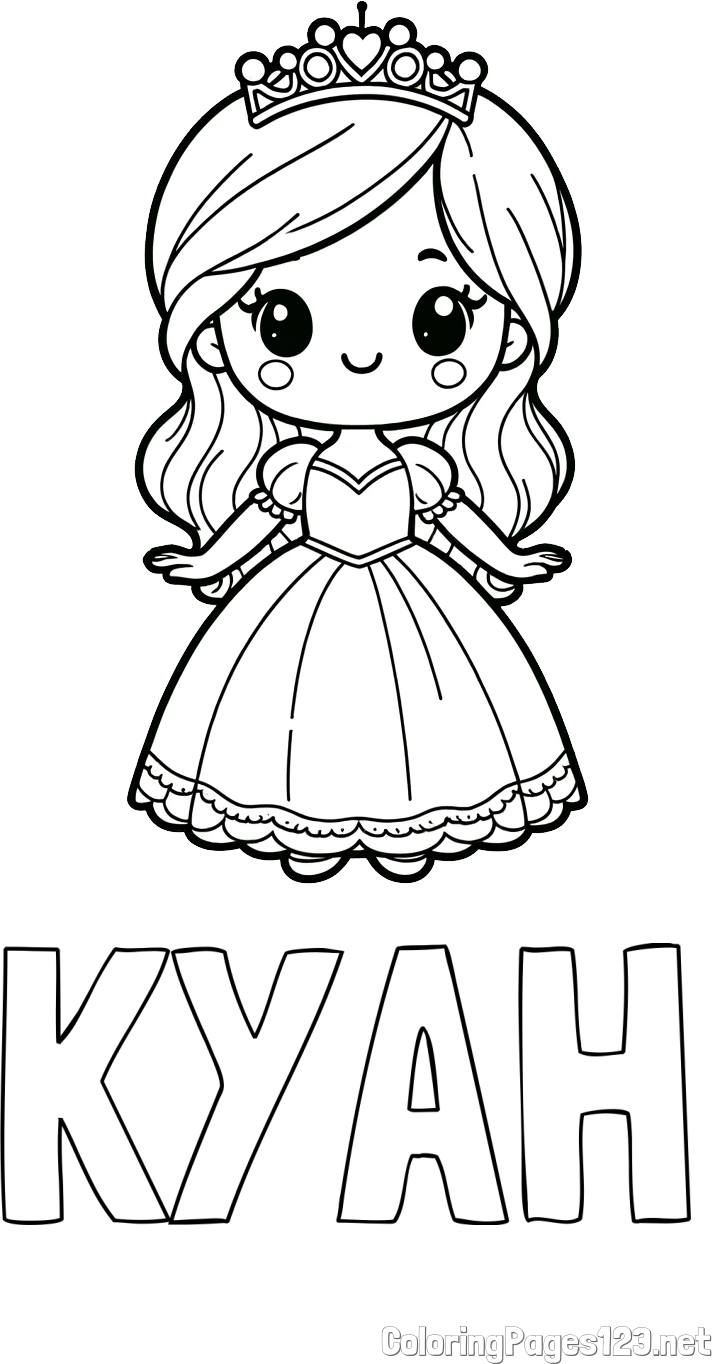 KYAH Coloring Page and Coloring Page of a Cute Princess