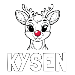 KYSEN Coloring Page and Coloring Page of Rudolph the Red-Nosed Reindeer