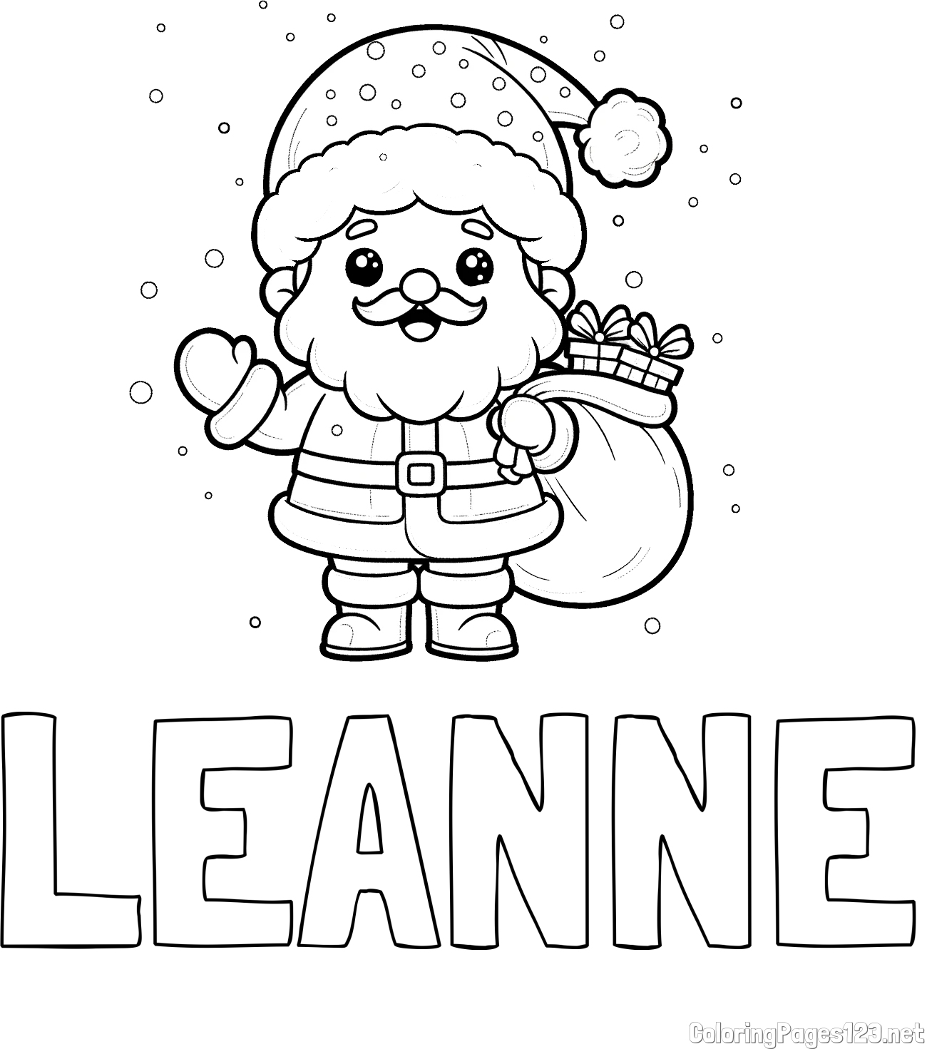 LEANNE Coloring Page and Free Coloring Page of Santa Claus with Presents